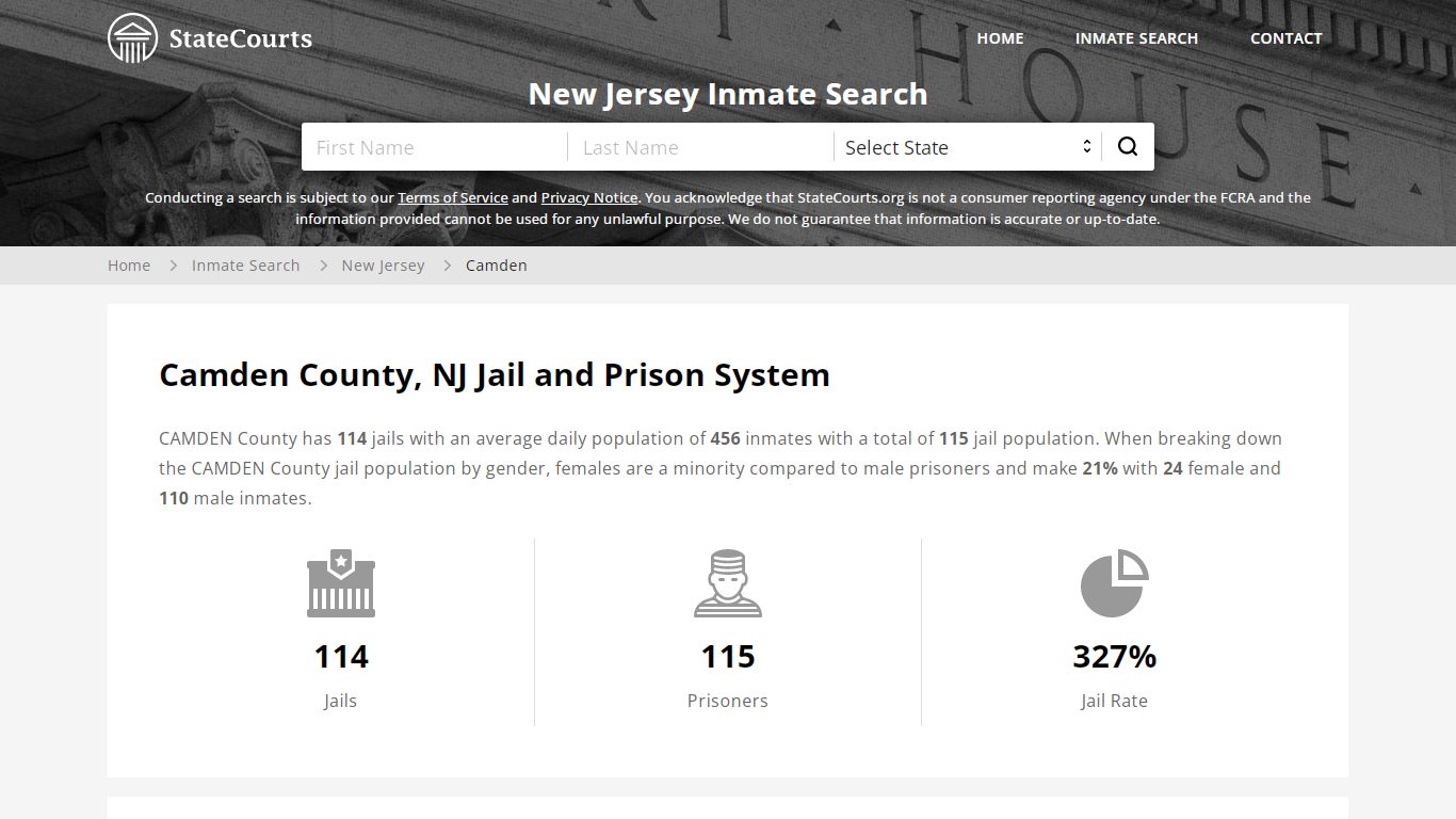 Camden County, NJ Inmate Search - StateCourts